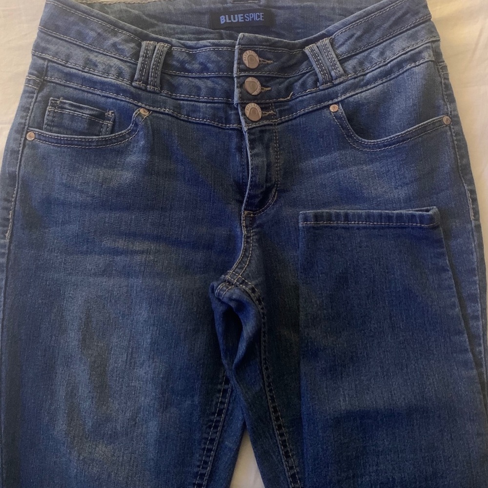 Light blue, high waisted skinny jeans